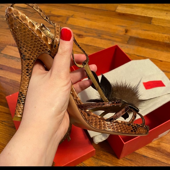 Valentino Garavani Auth 💯Auth python mink sandals - Picture 7 of 7